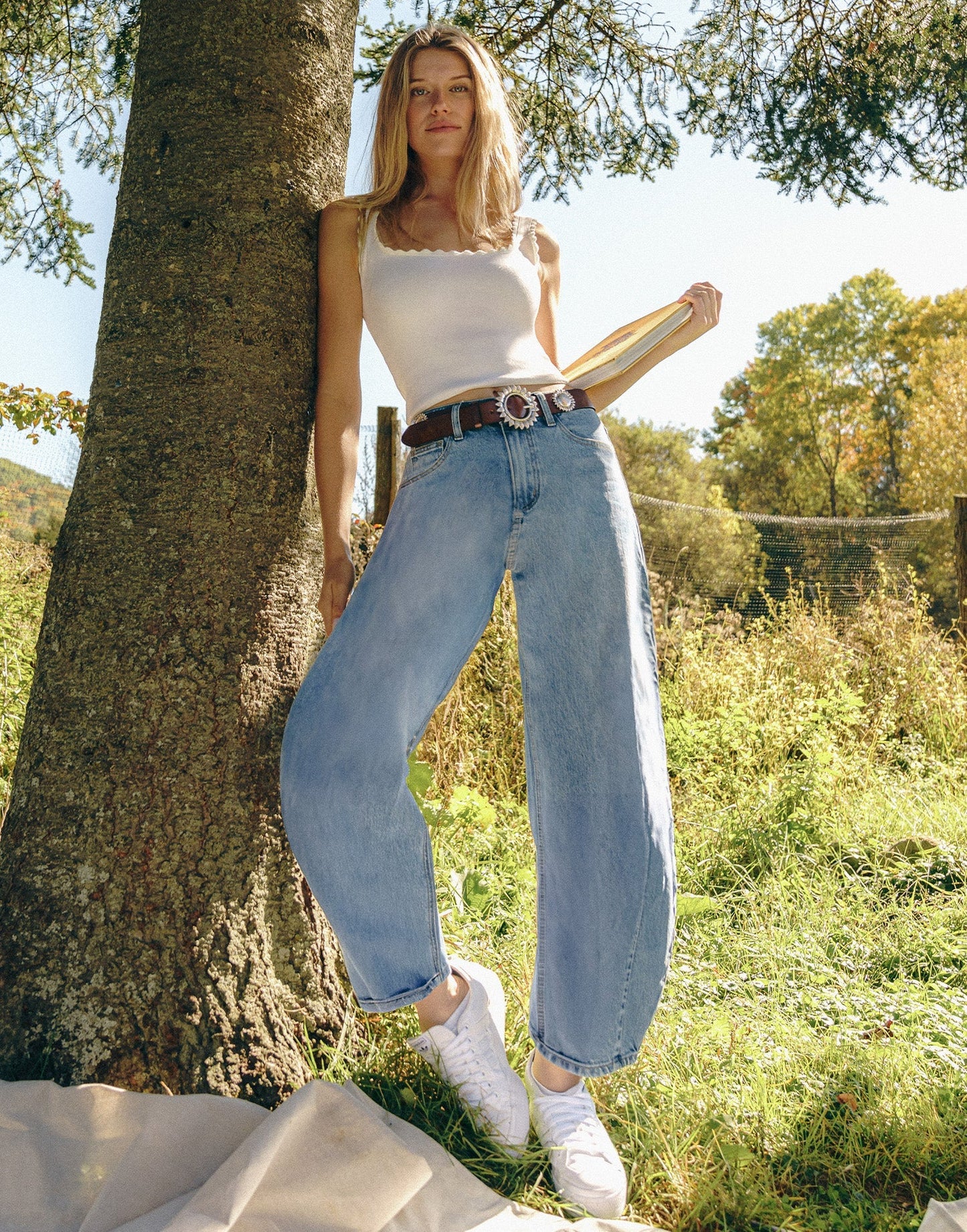 JEANS MALIA COUPE DÉCONTRACTÉE - - taille haute - Blue Stem - Entrejambe 28''