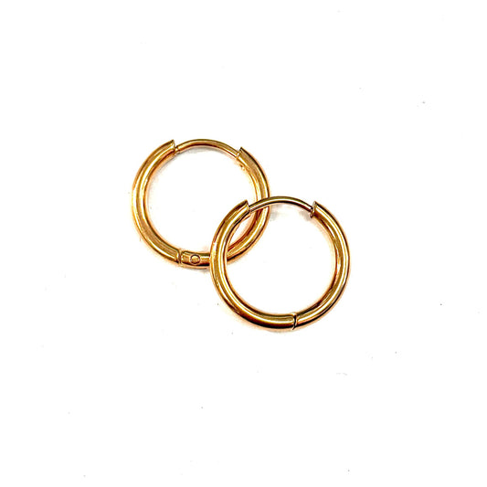 Boucles d'oreilles  - Anneaux Ronds Moyennes- Rouge Inox