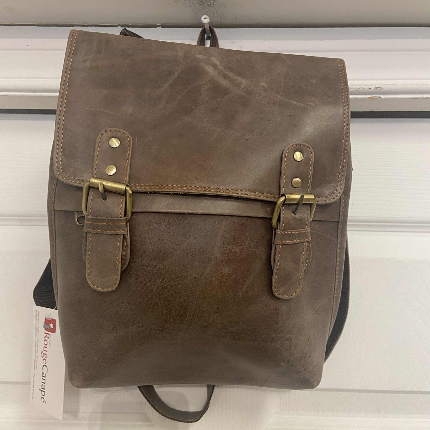 Sac à dos tout cuir - 5 couleurs offertes - Rouge Import