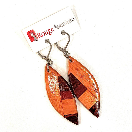 Earrings - Wood - RA77 - Red Adventure