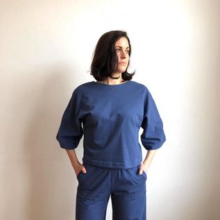 Haut THÉRÈSE - Bleu - FRADĀ