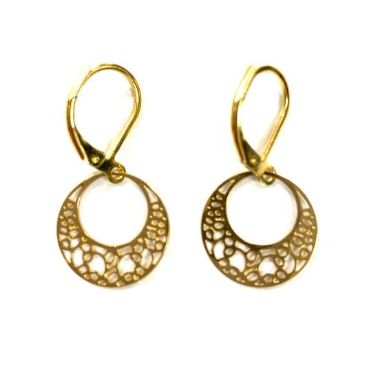 Boucles d'oreilles - Rond chic or - Rouge Inox