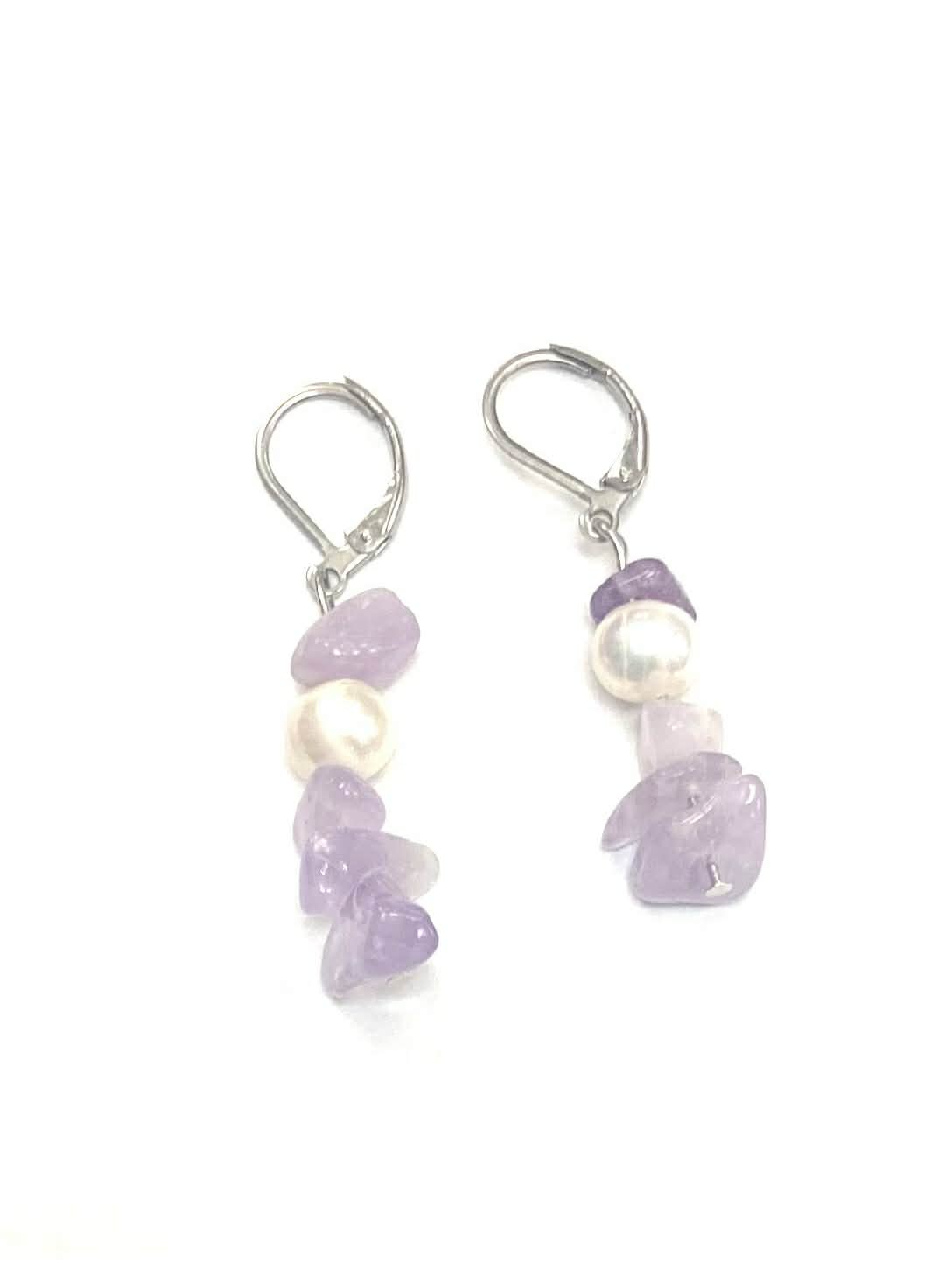 Boucles d'oreilles pierres - Jade - Mauve (2 Variantes) - Rouge Bijoux