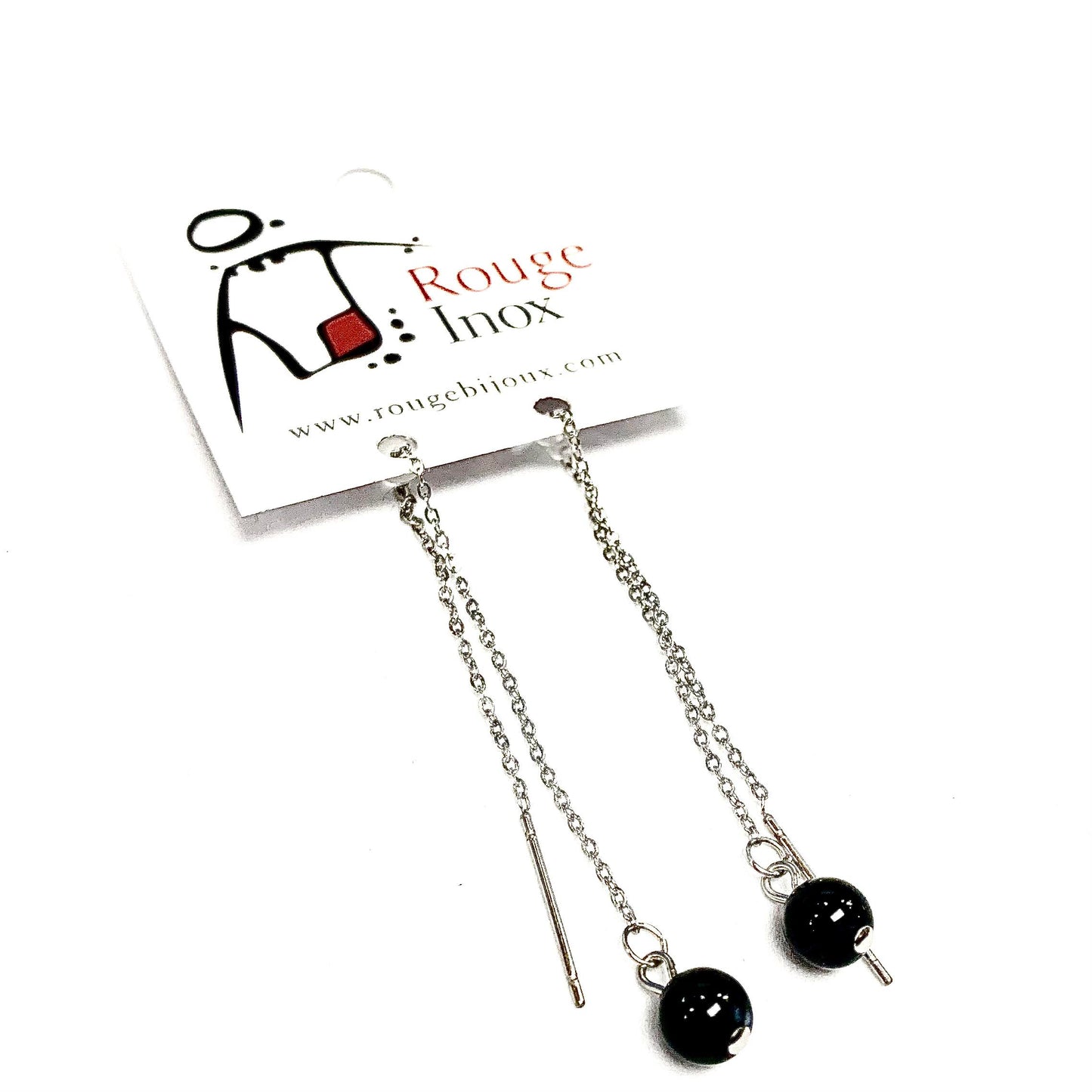 BO Bille noir - Argent - Rouge Inox