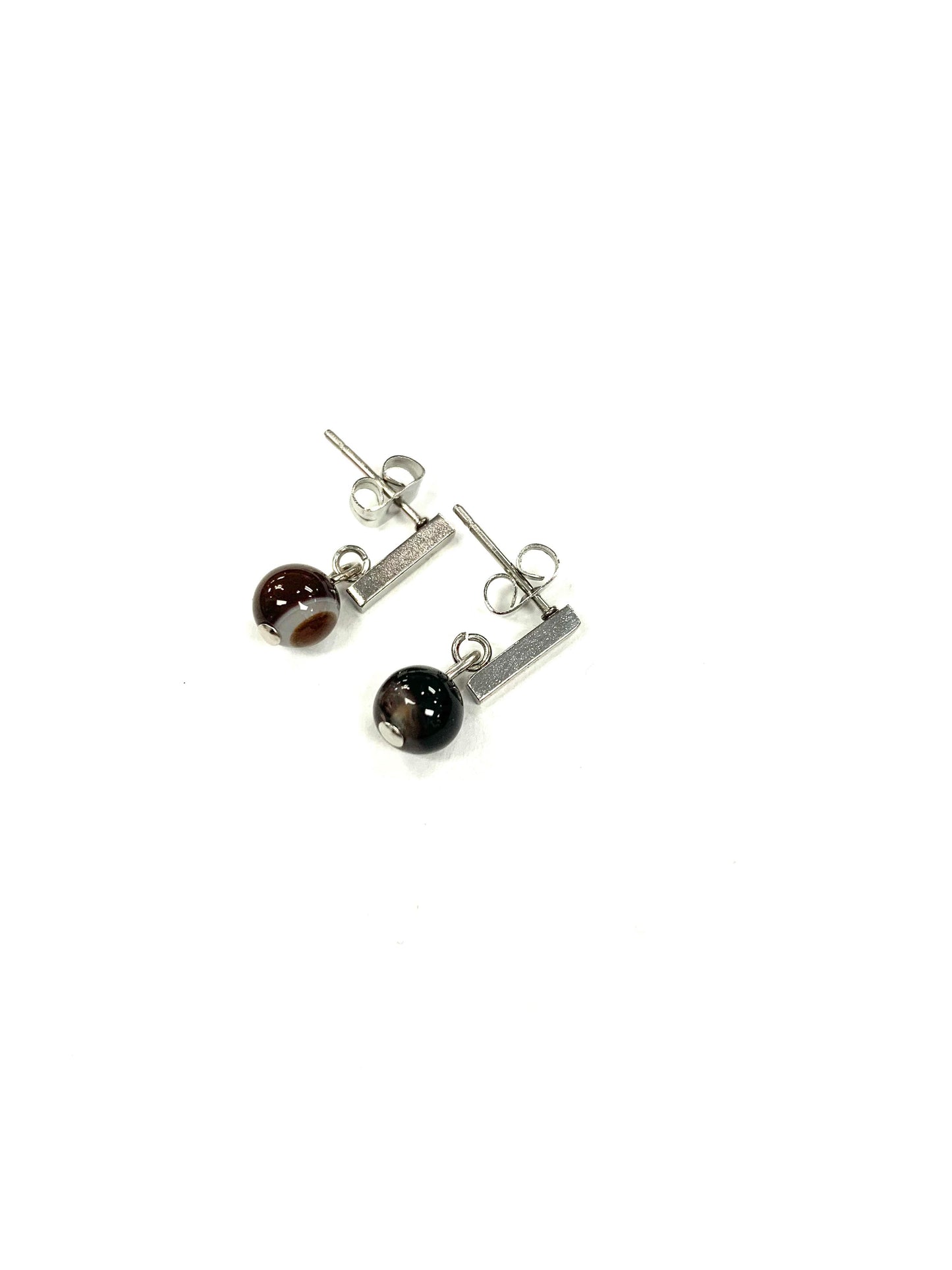 Bo pierre précieuses - Argent et brun - Rouge Inox