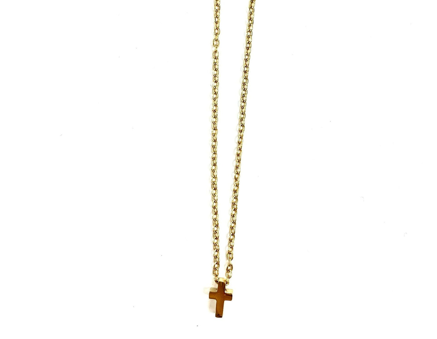 Collier Croix - Or - Rouge Inox