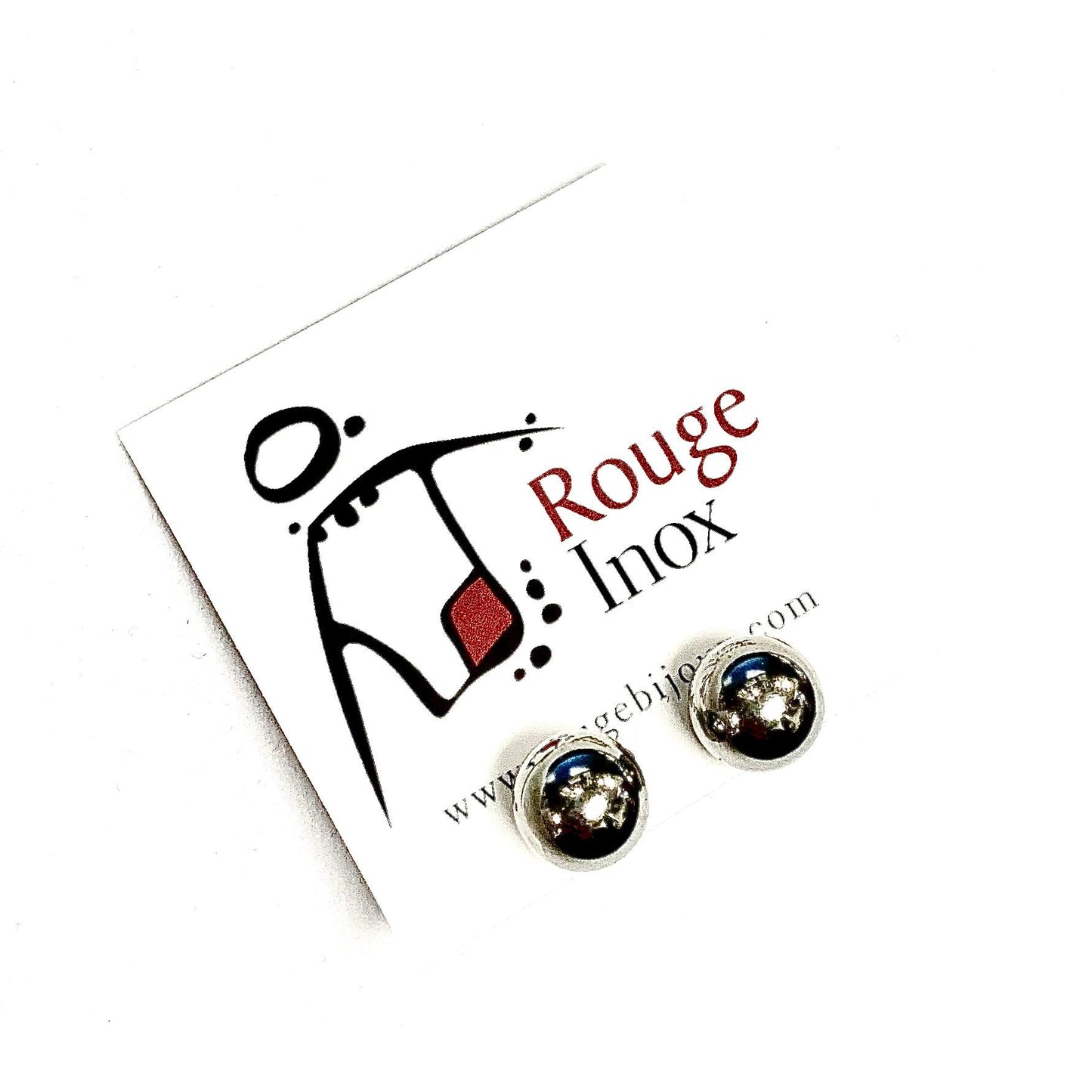 BO Ball - Medium - Silver - Red Stainless Steel