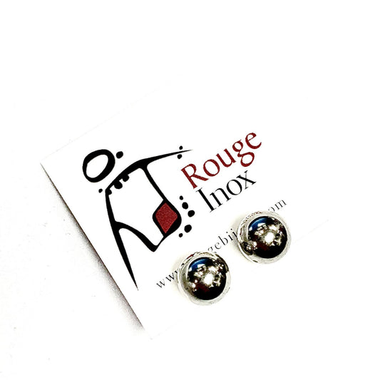 BO Boule - Grosse - Argent - Rouge Inox