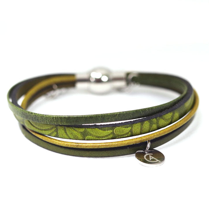 Bracelet zip mandala vert - Créart