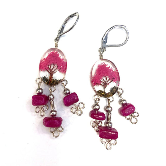 BO bohème- CR27- Arbre Rose Foncé Simple - Rouge Aventure