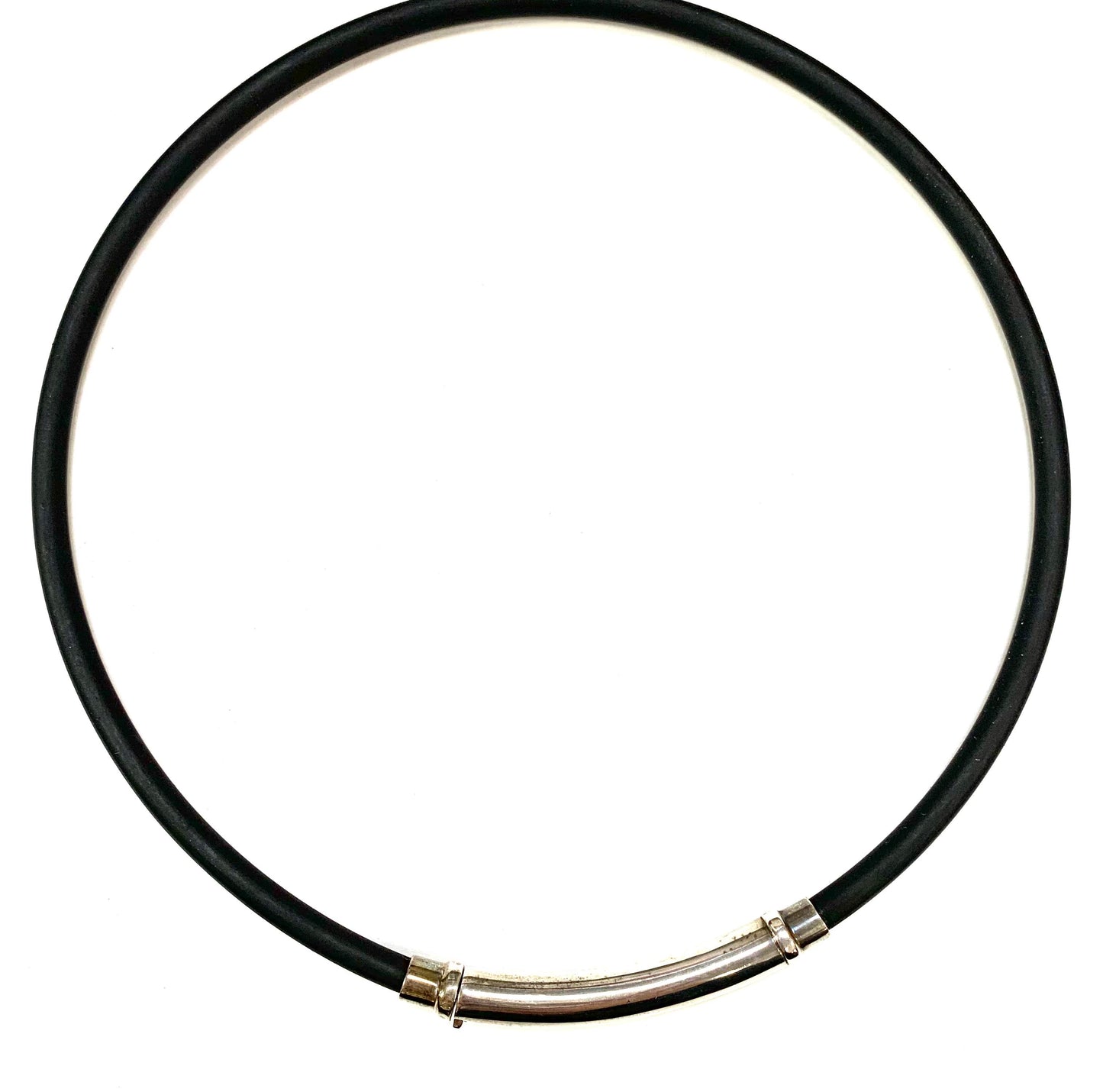 Necklace - Silver and black - Red Silver 9.25