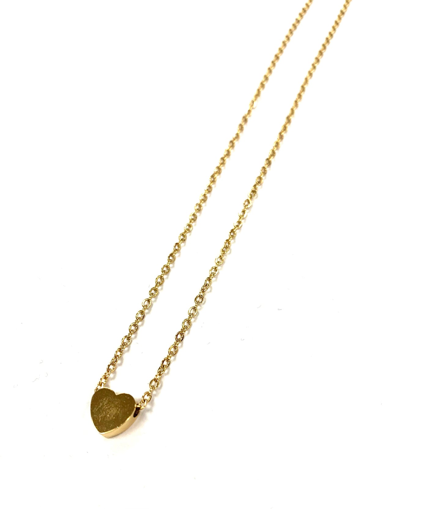 Collier petit coeur - Or - Rouge Inox