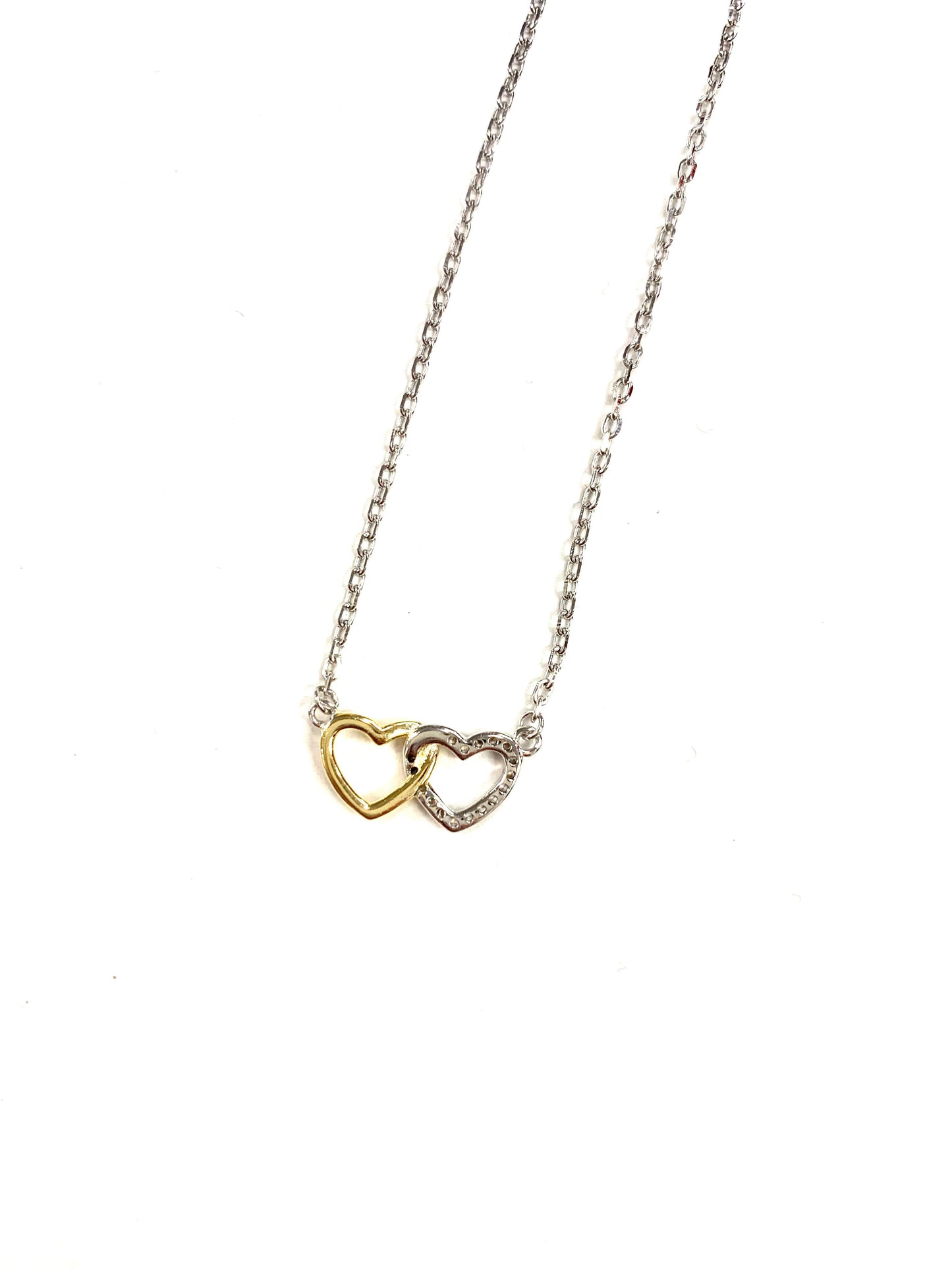 Collier coeurs argent et or - Rouge Argent 9.25