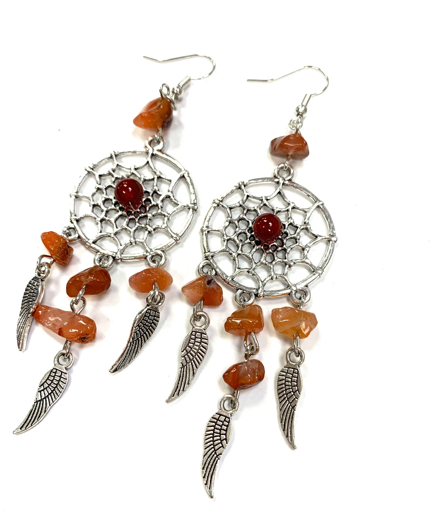 Capteur de rêve - Pierres oranges - Gynette et Yvon