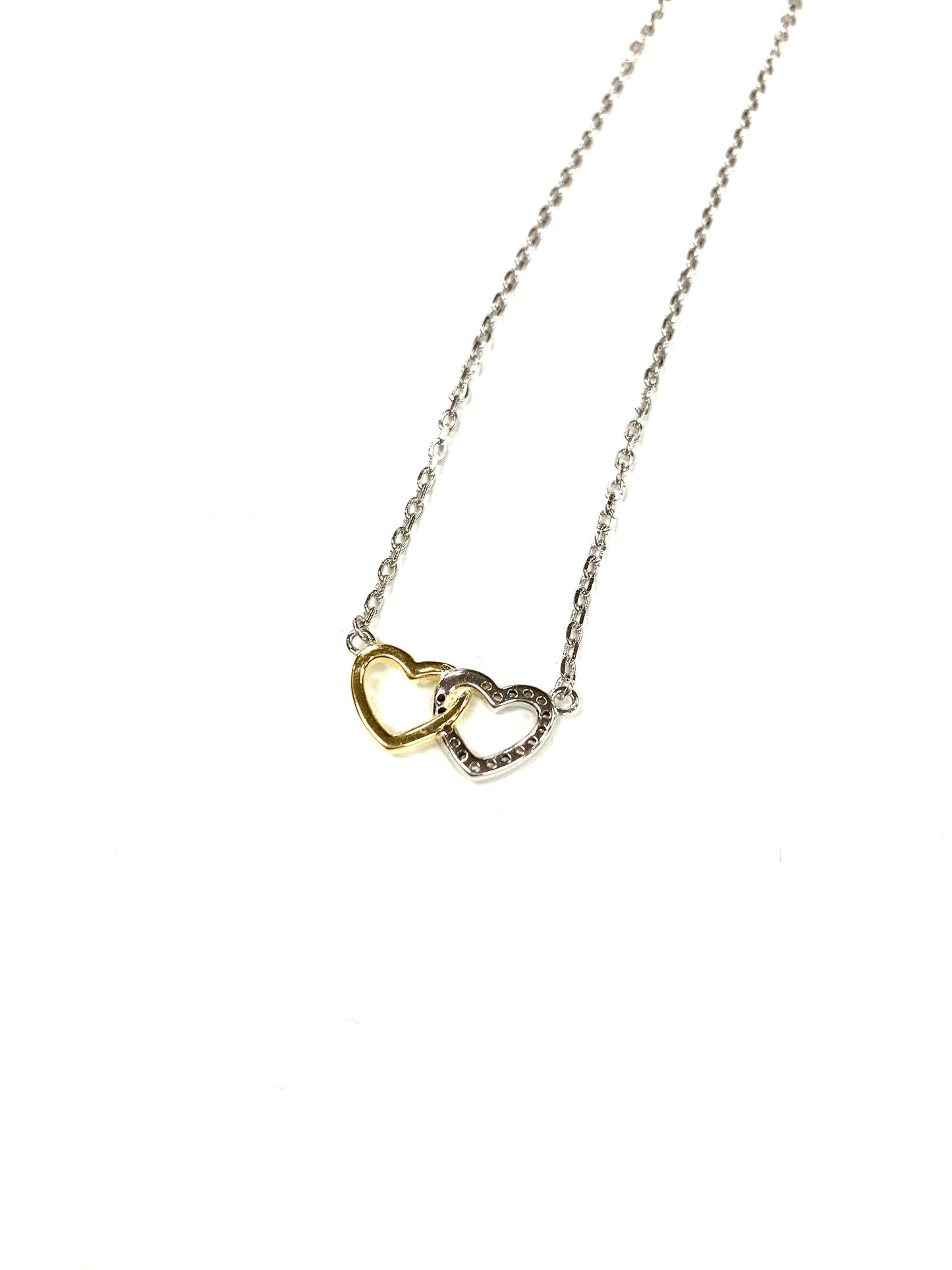 Collier coeurs argent et or - Rouge Argent 9.25