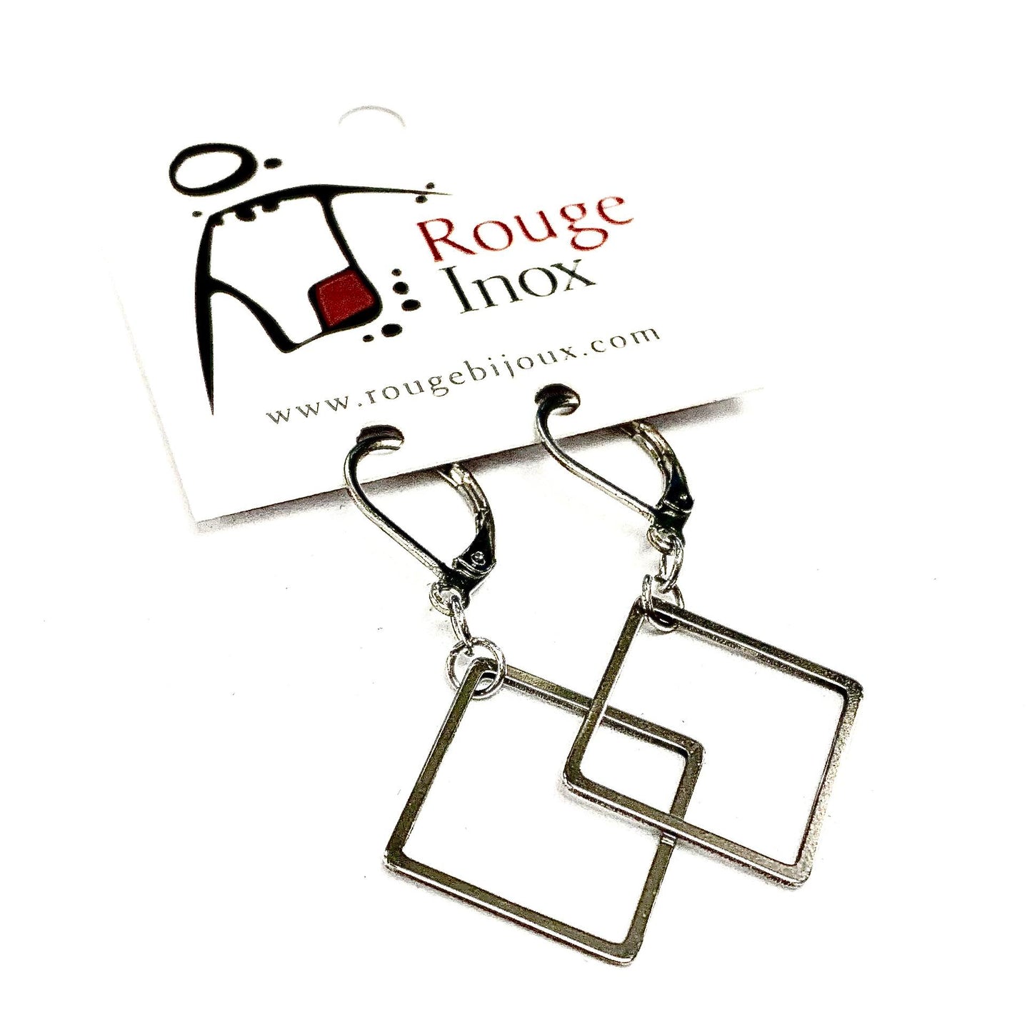 BO Losange - Silver - Red Stainless Steel