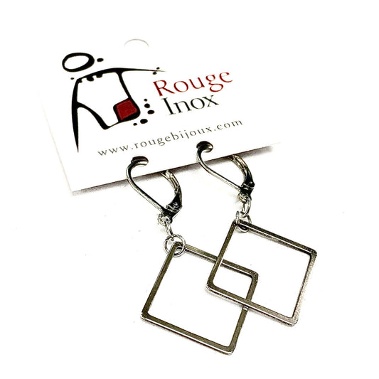 BO Losange - Silver - Red Stainless Steel