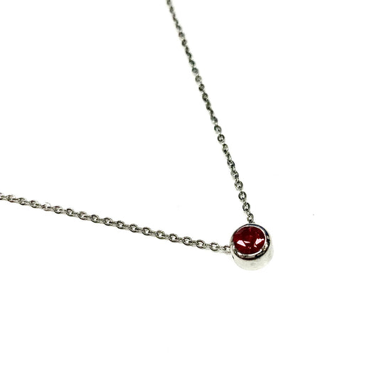 Collier - Rouge - Argent - Rouge Inox