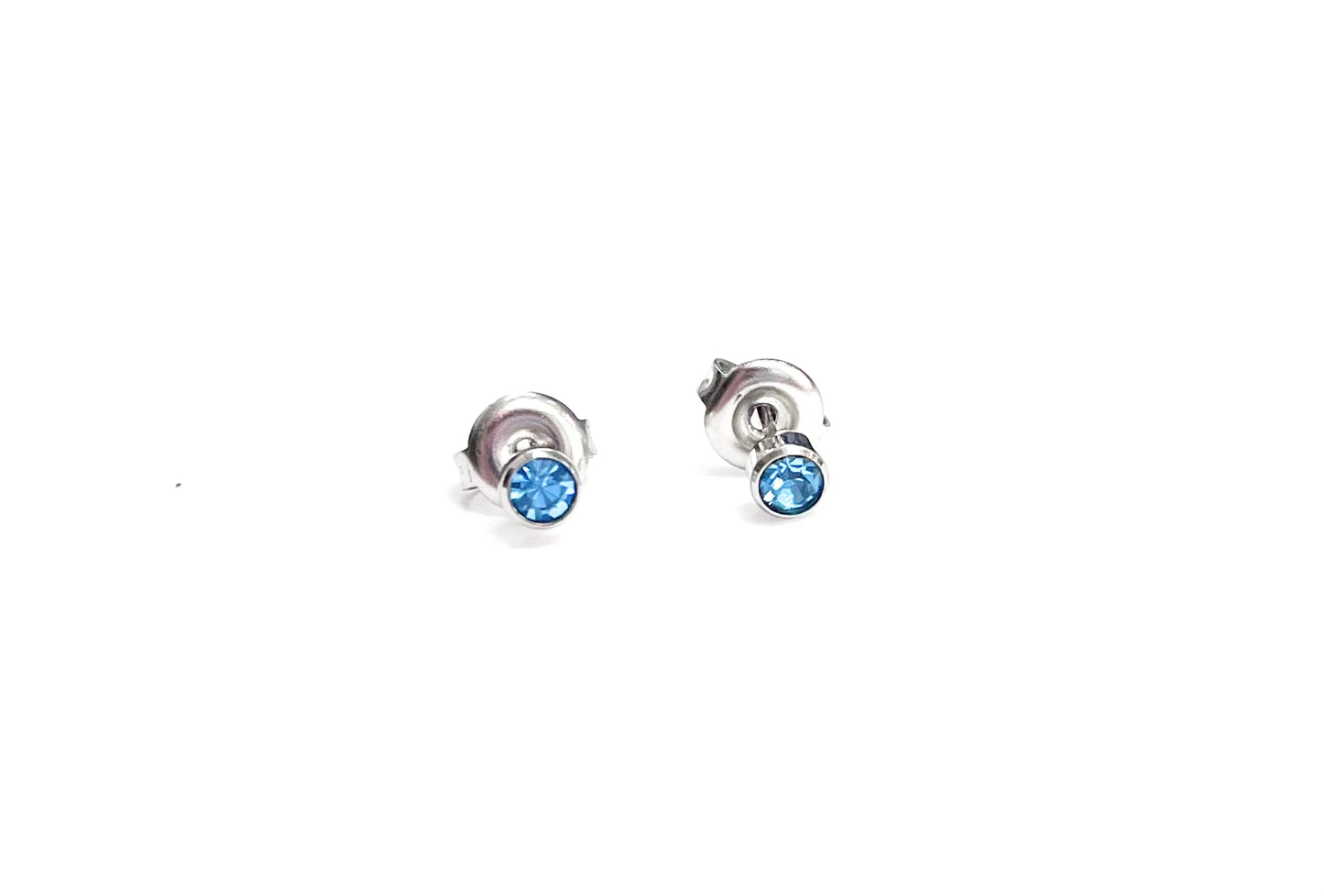 Boucles d'oreilles - Bleu - Argent - Rouge Inox - 2 variantes