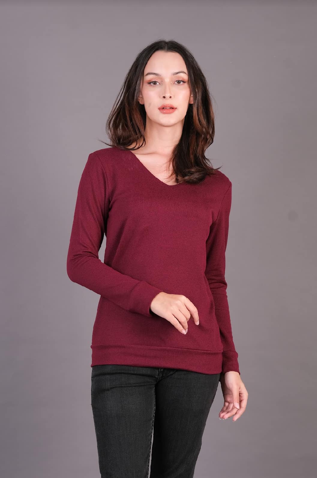 Chandail basic Zoé  Burgundy