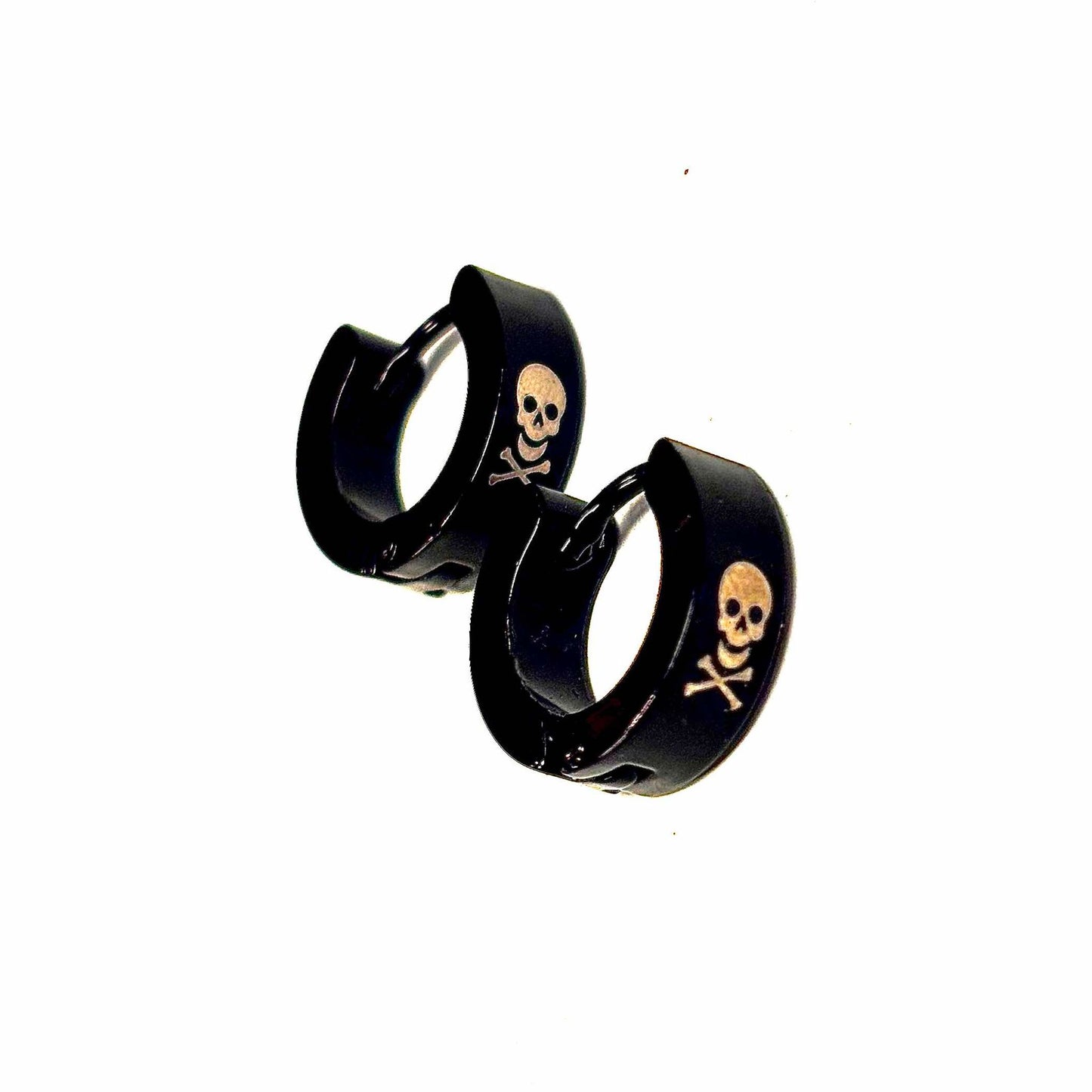 Boucles d'oreilles  - anneaux pirate - Rouge Inox