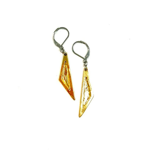 Boucles d'oreilles- Triangle or brillant - Rouge Bijoux