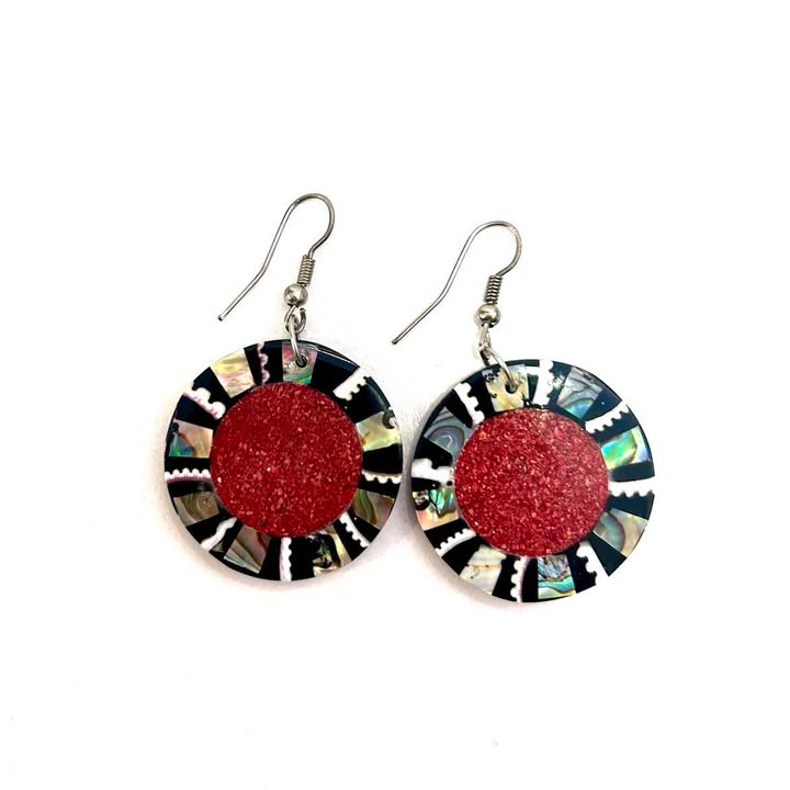 BO résine coquillage - Cercle rouge- Rouge Aventure