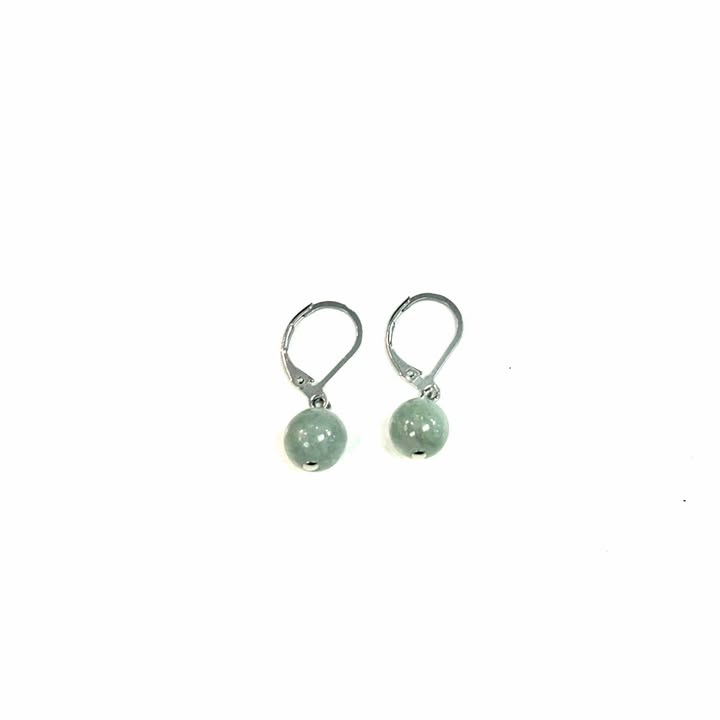Boucles d'oreilles - Bille en pierre - Jade - MJ Bijoux
