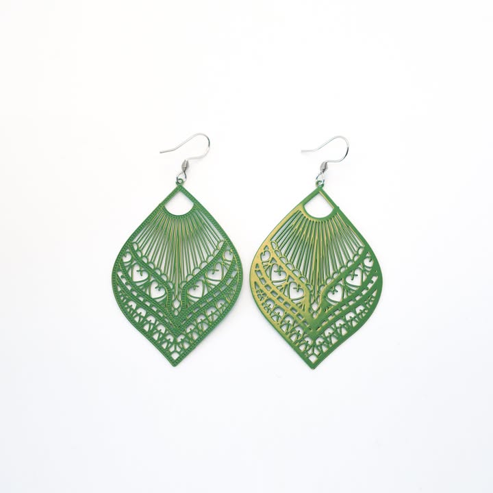 Boucles d'oreilles - Fili - forêt- Création Fish