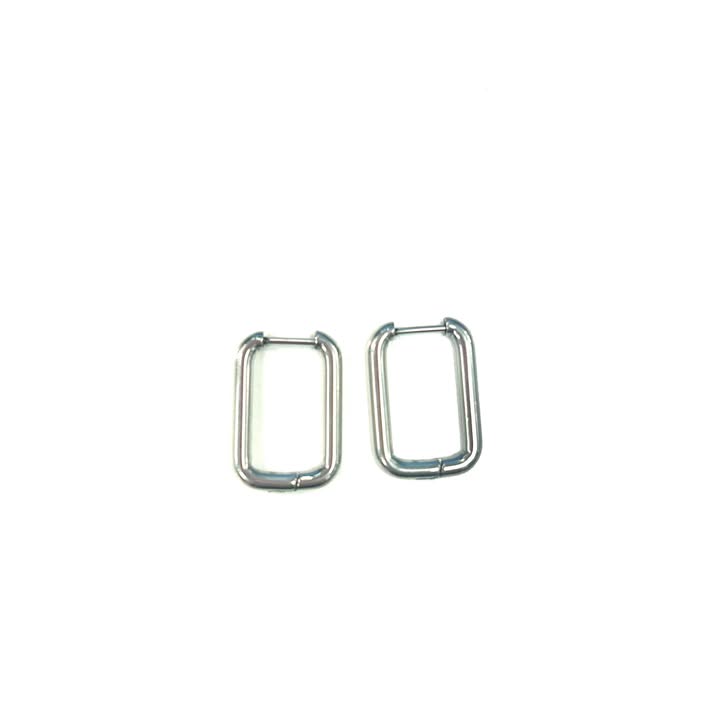 Boucles d'oreilles - Rectangle arrondie 4 - Rouge Inox