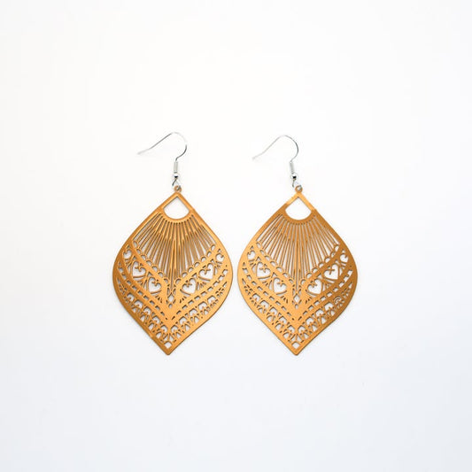 Boucles d'oreilles - Fili - Brun pâle- Création Fish