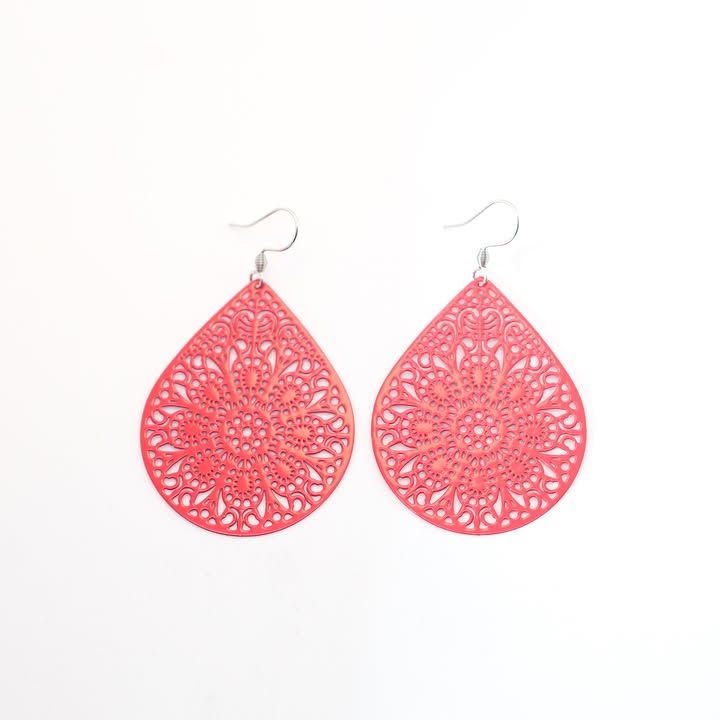 Boucles d'oreilles- Fili rose-Création Fish