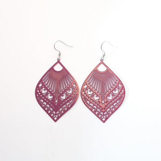 Boucles d'oreilles - Fili - pourpre- Création Fish