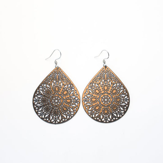 Boucles d'oreilles - Fili - noir 2- Création Fish