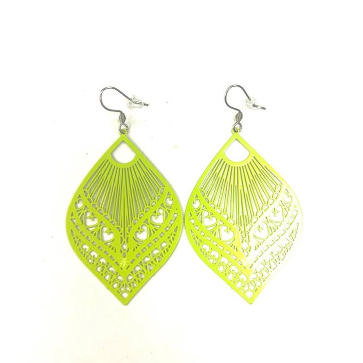 Boucles d'oreilles - Fili - Lime - Création Fish