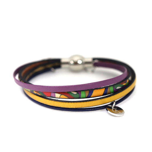Bracelet mauve et jaune  - Créart