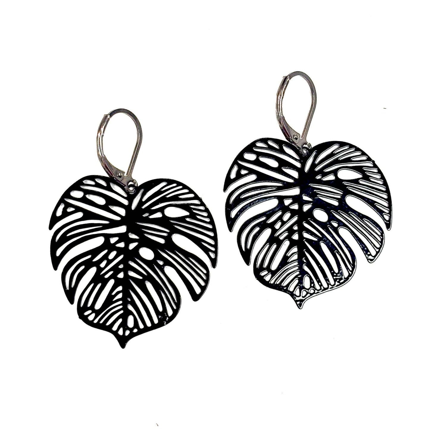 Boucles d'oreilles - Feuille Monstera - Rouge Inox (12 couleur différentes)