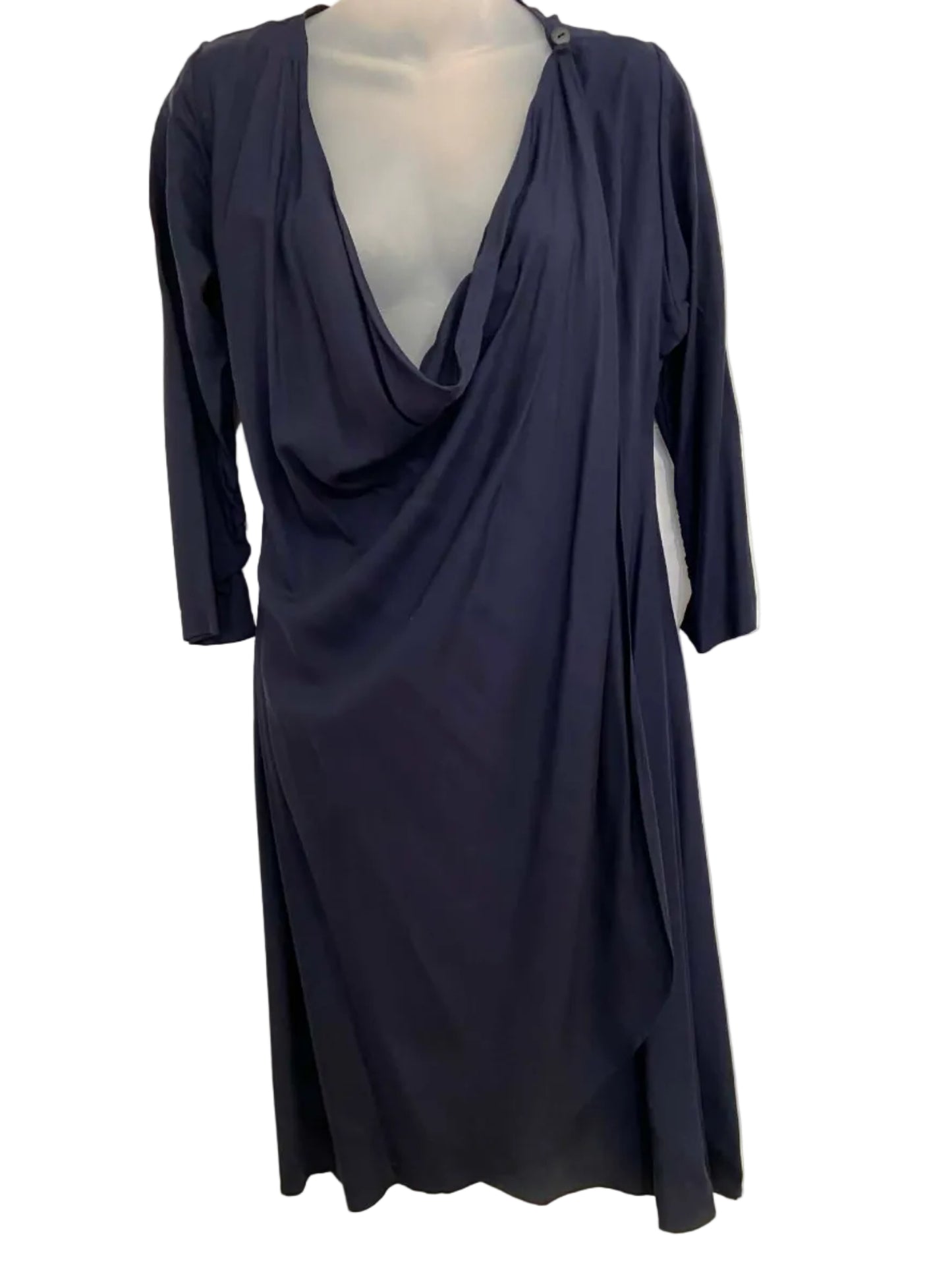 Veste Cardigan Drapé Marine - Luc Fontaine