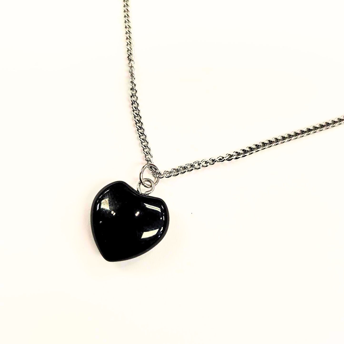 Collier Inox Coeur - Onyx - Rouge Inox