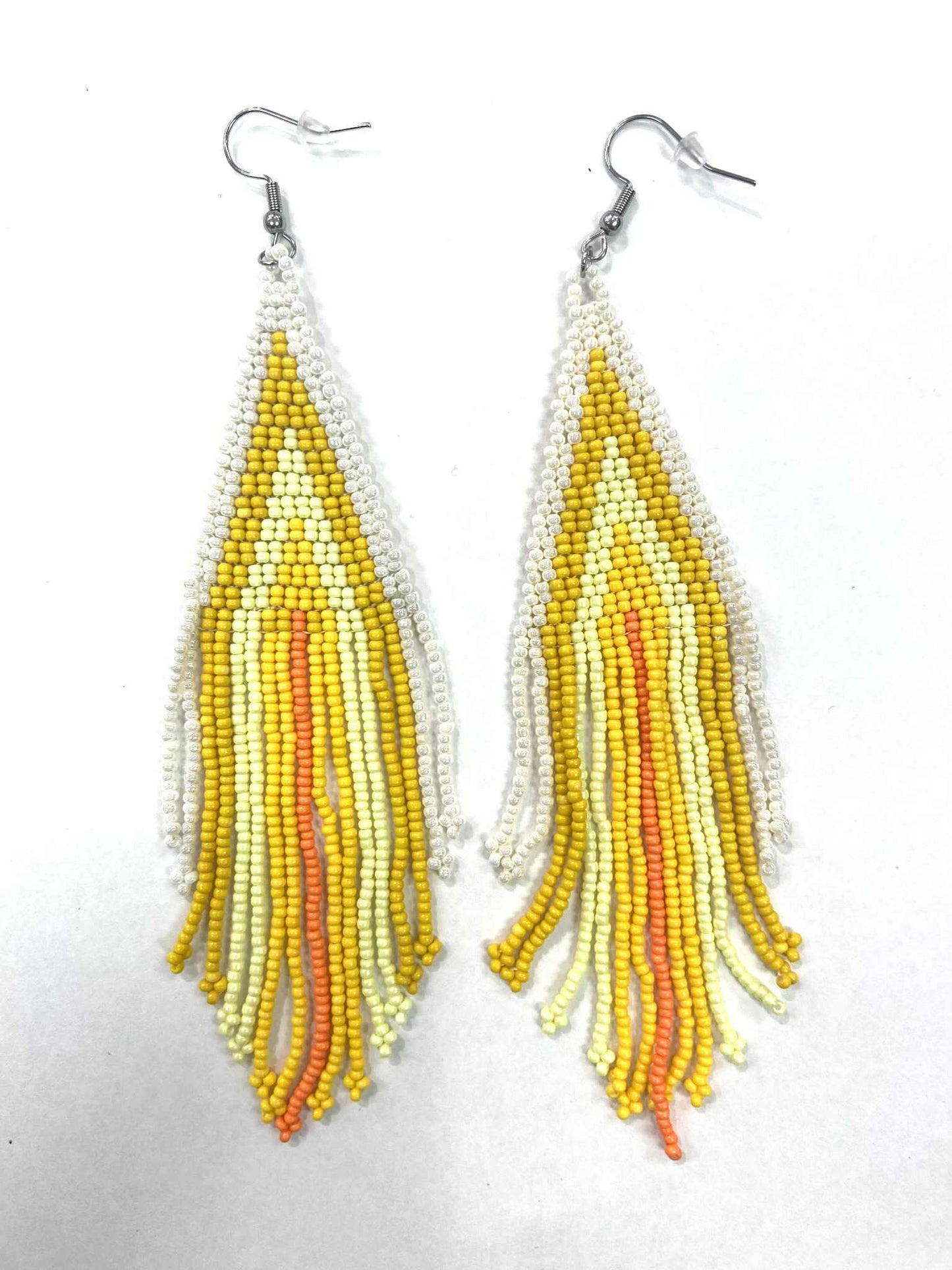 Boucles d'oreilles - Perlage - Franges multiples - 8 couleurs offertes - Rouge Inox