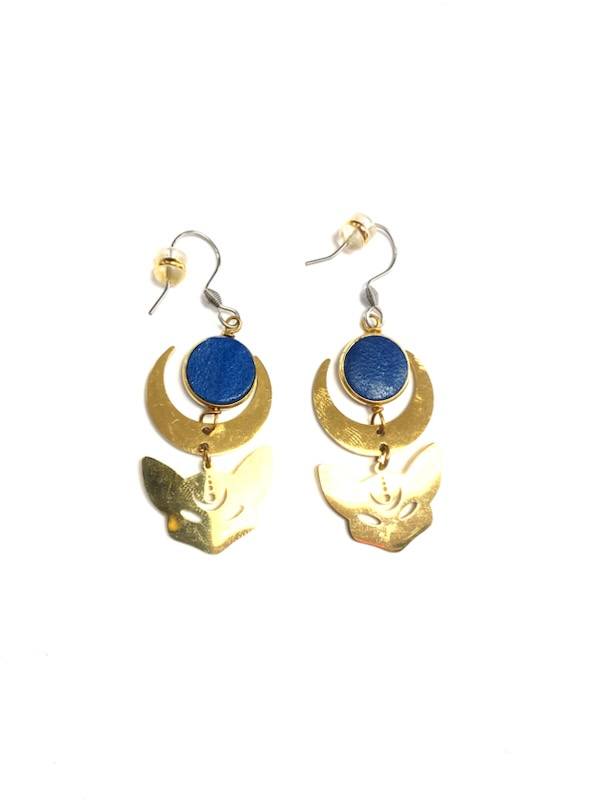 Earrings - Shell - Gold - Red Stainless Steel