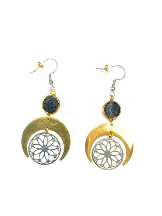 Boucle d'oreille - du Nord - Lisa Mandala - Noir - Création Fish