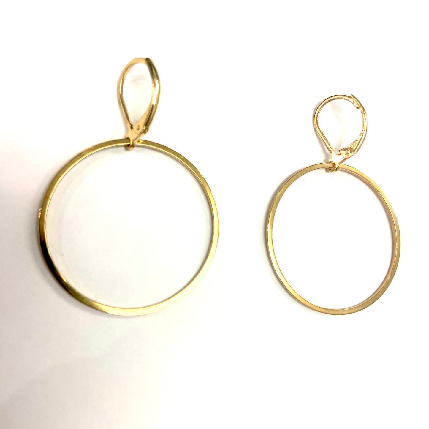 Boucles d'oreilles anneau rond 3 cm - Moyen - Or - Rouge Inox