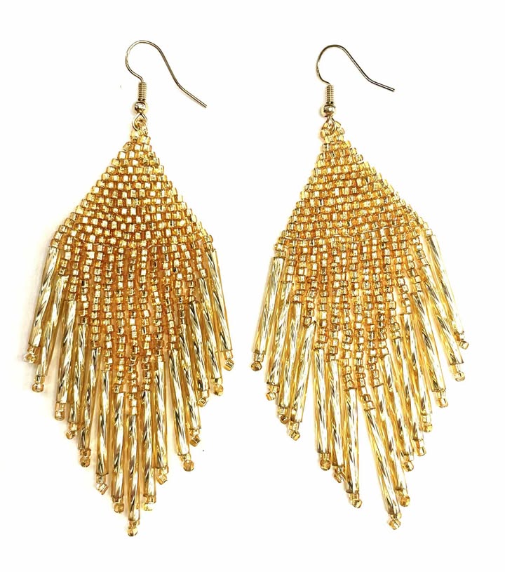 Boucles d’oreilles 31  - Perlage - Rouge Inox (2 variantes disponibles - couleur or - couleur argent)