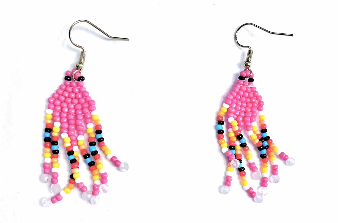 Boucles d’oreilles 29 - Perlage - Rouge Inox (5 variantes de couleurs différentes)