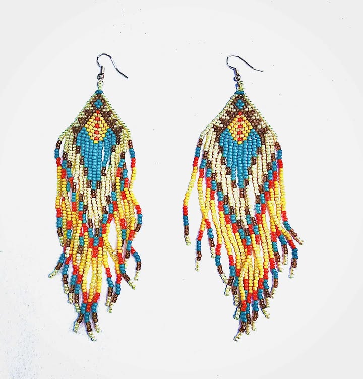 Boucles d’oreilles 26 - Perlage - Rouge Inox