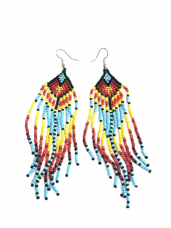 Boucles d’oreilles BJRN - Perlage - Rouge Inox