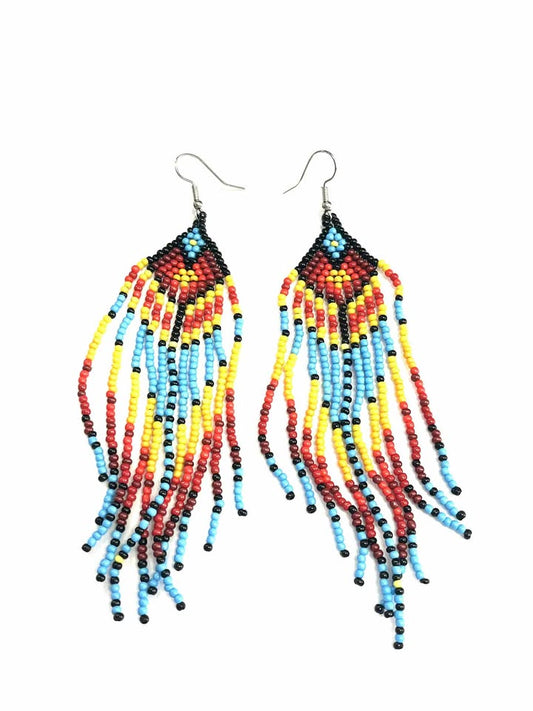 Boucles d’oreilles BJRN - Perlage - Rouge Inox