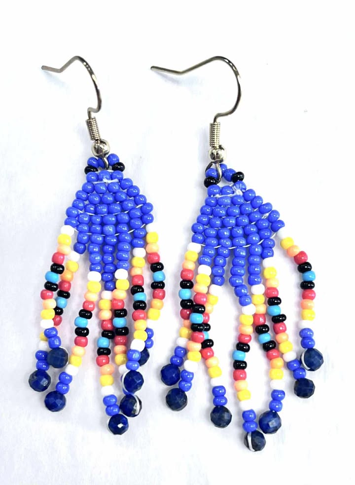 Boucles d’oreilles 29 - Perlage - Rouge Inox (5 variantes de couleurs différentes)