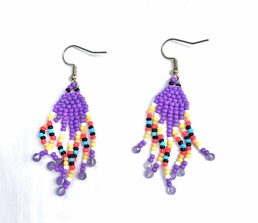 Boucles d’oreilles 29 - Perlage - Rouge Inox (5 variantes de couleurs différentes)